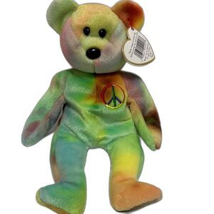 PEACE BEAR #4053 BEANIE BABY MWMTS GREAT COLORS!!